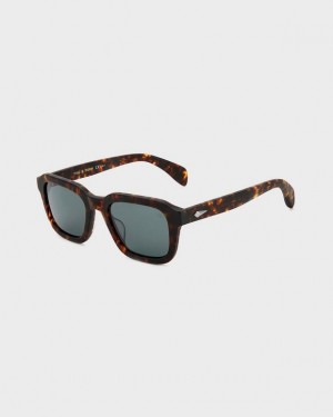 Rag & Bone Ace Rectangular Sunglasses Havana | 49273QKMP