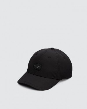 Rag & Bone Addison Baseball Cap Recycled Materials Hat Black | 24906RLSD