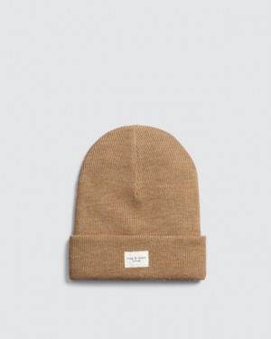 Rag & Bone Addison Beanie Wool Hat Camel | 39765DYCX