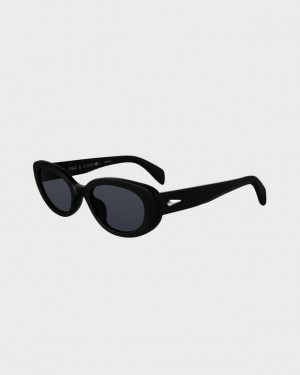 Rag & Bone Ann Oval Sunglasses Black | 94518RQFE