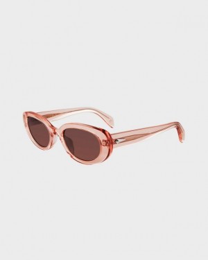 Rag & Bone Ann Oval Sunglasses Pink | 21659AETP