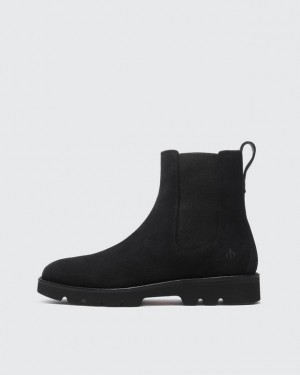 Rag & Bone Bedford Chelsea Boot - Suede Lug Ankle Boot Black Suede | 27306QKYM