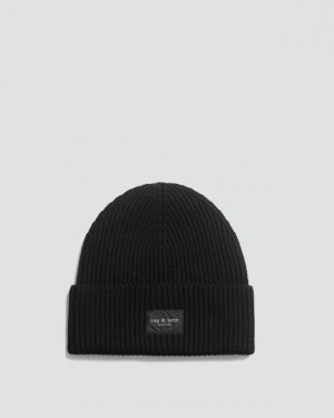 Rag & Bone Blake Beanie Wool Hat Black | 86140QKGZ