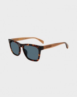 Rag & Bone Cameron Rectangular Sunglasses Havana | 64805UBCJ