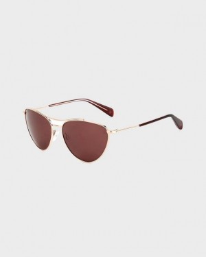 Rag & Bone Clare Butterfly Sunglasses Red Gold | 51897HJKU