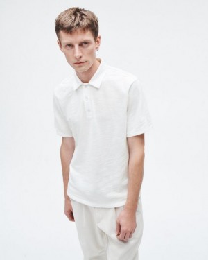 Rag & Bone Classic Flame Polo Pima Cotton Shirt White | 06382BOYS