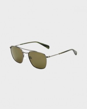 Rag & Bone Dayton Square Sunglasses Grey Khaki | 69724GLTZ