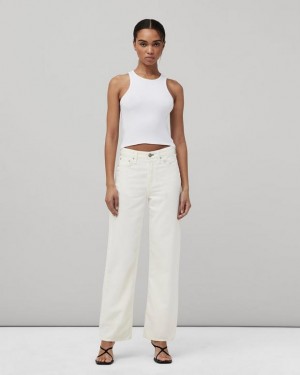 Rag & Bone Featherweight Logan Wide-Leg Mid-Rise Featherweight Jean Ecru | 96247RWFO