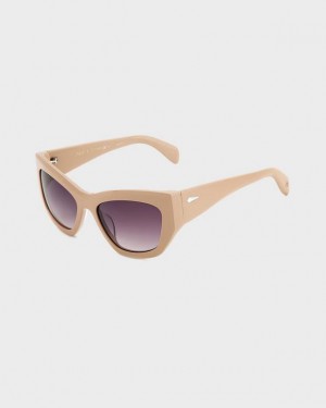 Rag & Bone Gwyn Cat Eye Sunglasses Beige | 69182ONBD