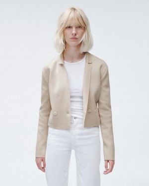 Rag & Bone Joy Merino Wool Blazer Classic Fit Ivory | 70962OXDR