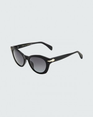 Rag & Bone Lily Square Sunglasses Black | 01549MRVO