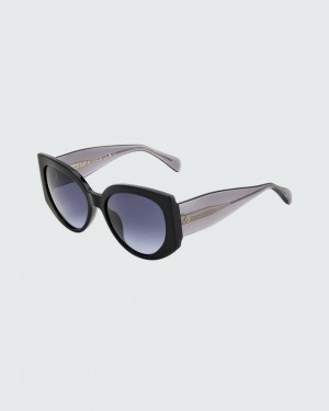 Rag & Bone Lorne Cat Eye Sunglasses Black | 78940HDFO