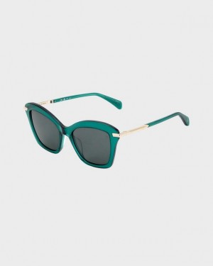 Rag & Bone Marsha Cat Eye Sunglasses Green | 73524UJMB