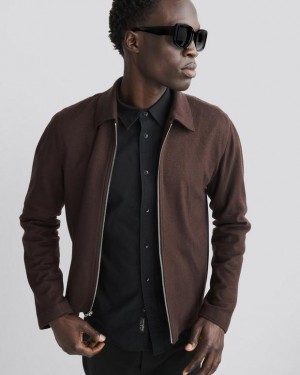 Rag & Bone Melrose Japanese Wool Jacket Slim Fit Dk Brown | 90351LZRA