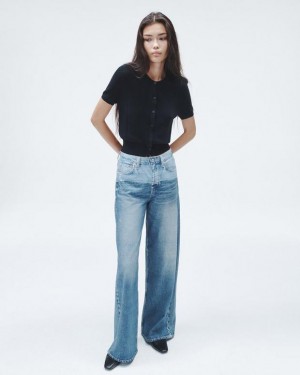 Rag & Bone Miramar Sofie Full Length Wide-Leg Trompe L'oeil Cotton Pant Antonia | 41390TOVU