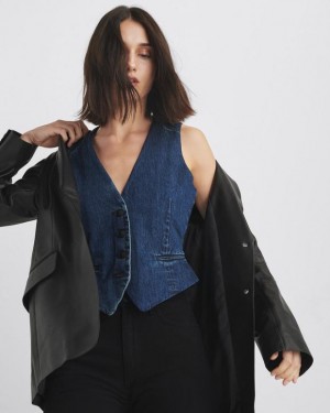 Rag & Bone Priya Denim Vest Slim Fit Ari | 62157FDAN