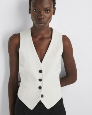 Rag & Bone Priya Ponte Vest Tailored Fit Ivory | 03475QYNH