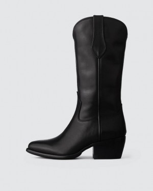 Rag & Bone Rb Cowboy Boot - Leather Heeled Boot Black | 14739FSIO