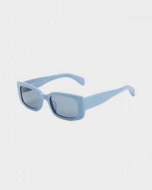 Rag & Bone Reed Rectangular Sunglasses Blue | 10693FWMG