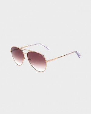 Rag & Bone Ren Pilot Sunglasses Red Gold | 04236FASB