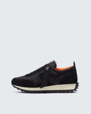 Rag & Bone Retro Runner Bomber - Suede Low Top Sneaker Black | 94280ECYA