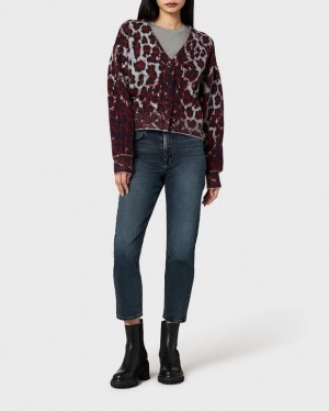 Rag & Bone Sarah Wool Leopard Cardigan Relaxed Fit Leopard | 93845YXBH