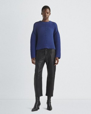 Rag & Bone Shane Cotton Crew Oversized Fit Blue | 78524IZHM