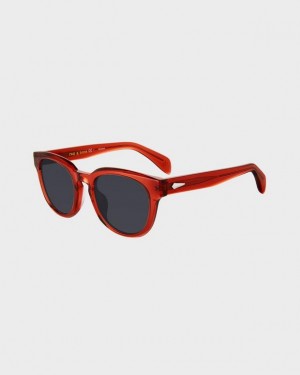 Rag & Bone Slayton Oval Sunglasses Orange | 19428ESBW