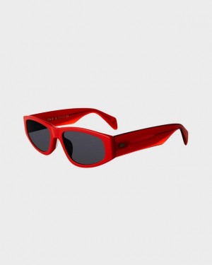 Rag & Bone Soren Oval Sunglasses Red | 50723LDJT