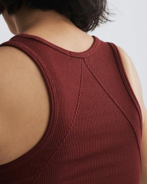 Rag & Bone The Essential Rib Tank Rib Cotton T-Shirt Tawny | 80346CIGV