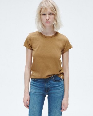 Rag & Bone The Slub Tee Organic Pima Cotton T-Shirt Khaki | 51243LCBZ