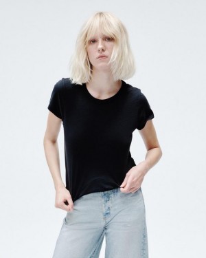 Rag & Bone The Slub Tee Pima Cotton Tee Black | 73859ZJIU