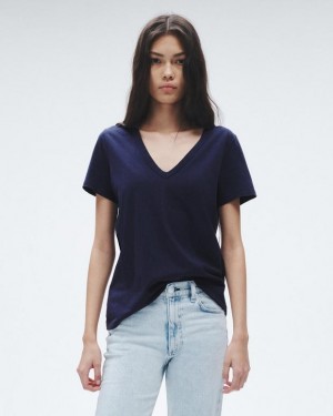 Rag & Bone The Slub Vee Organic Pima Cotton T-Shirt Salute | 53821HBEM