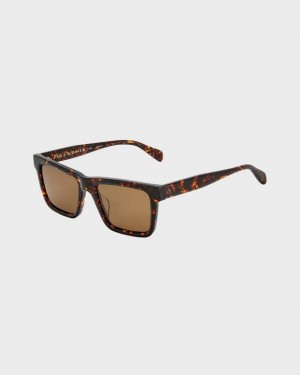 Rag & Bone Warren Rectangular Sunglasses Havana | 96730RCWH