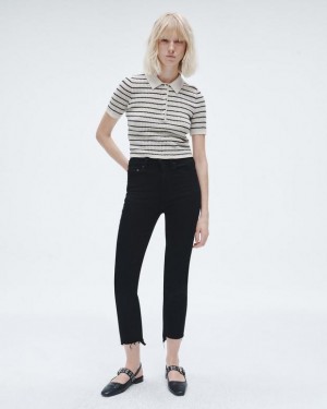 Rag & Bone Wren Ankle Straight High-Rise Stretch Jean Black | 53897PNYL