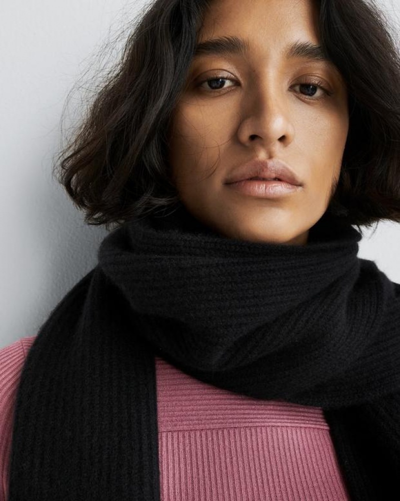 Rag & Bone Ace Cashmere Scarf Midweight Scarf Black | 42697LXOZ