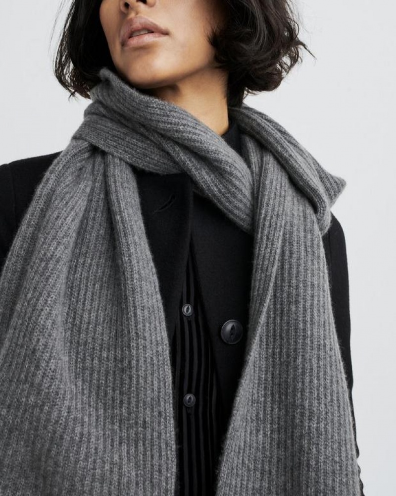 Rag & Bone Ace Cashmere Scarf Midweight Scarf Grey | 63402ORQU