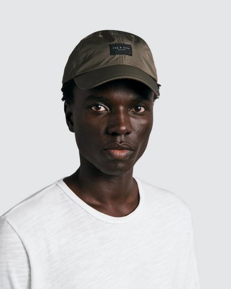 Rag & Bone Addison Baseball Cap Recycled Materials Hat Olive Night | 41629EMCO