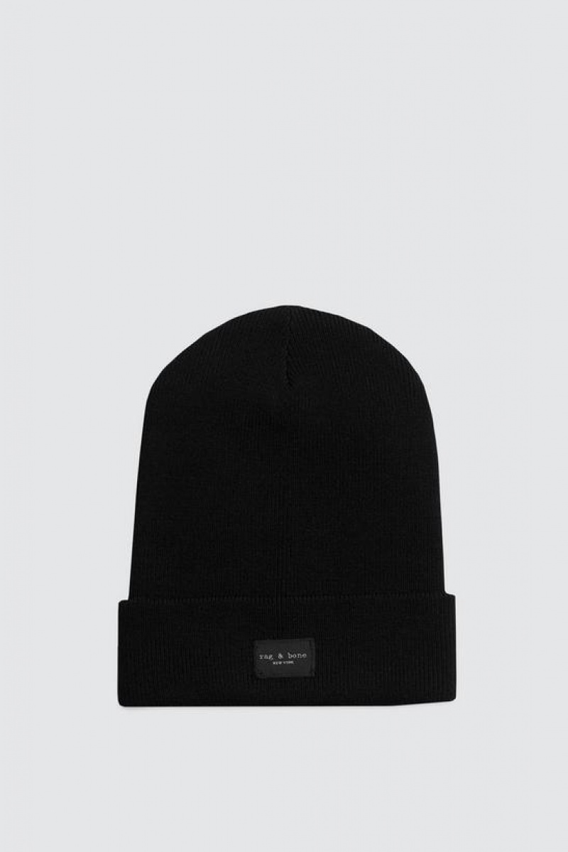 Rag & Bone Addison Beanie Wool Hat Black | 42075GXPY