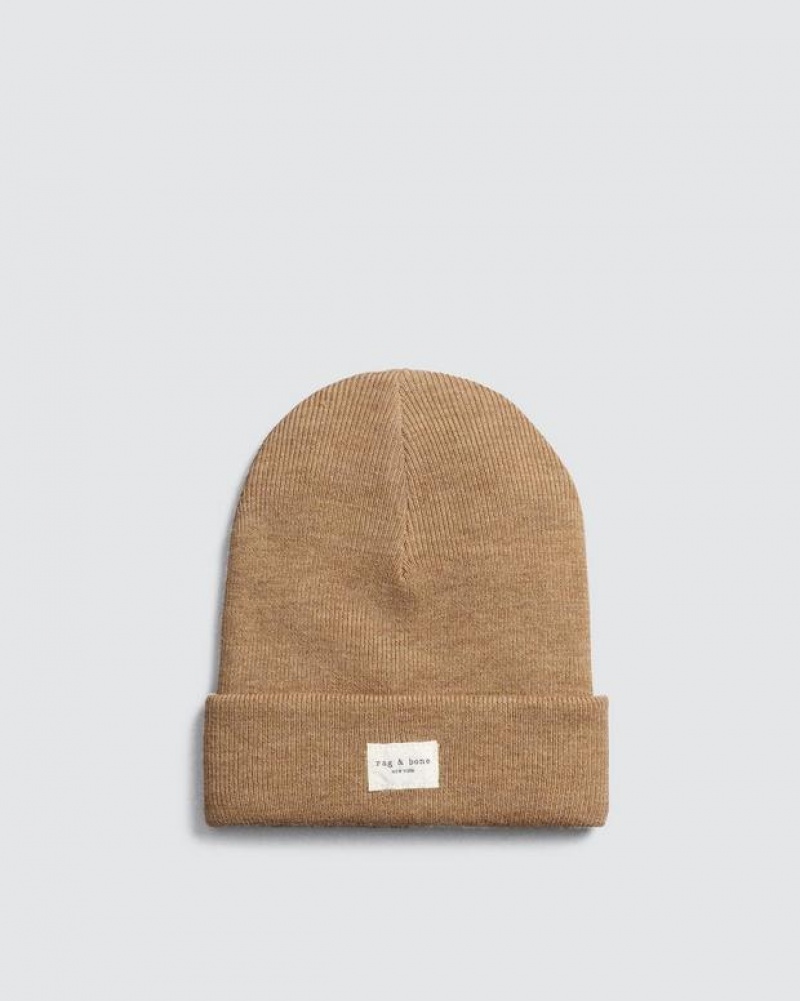 Rag & Bone Addison Beanie Wool Hat Camel | 45132JTUY