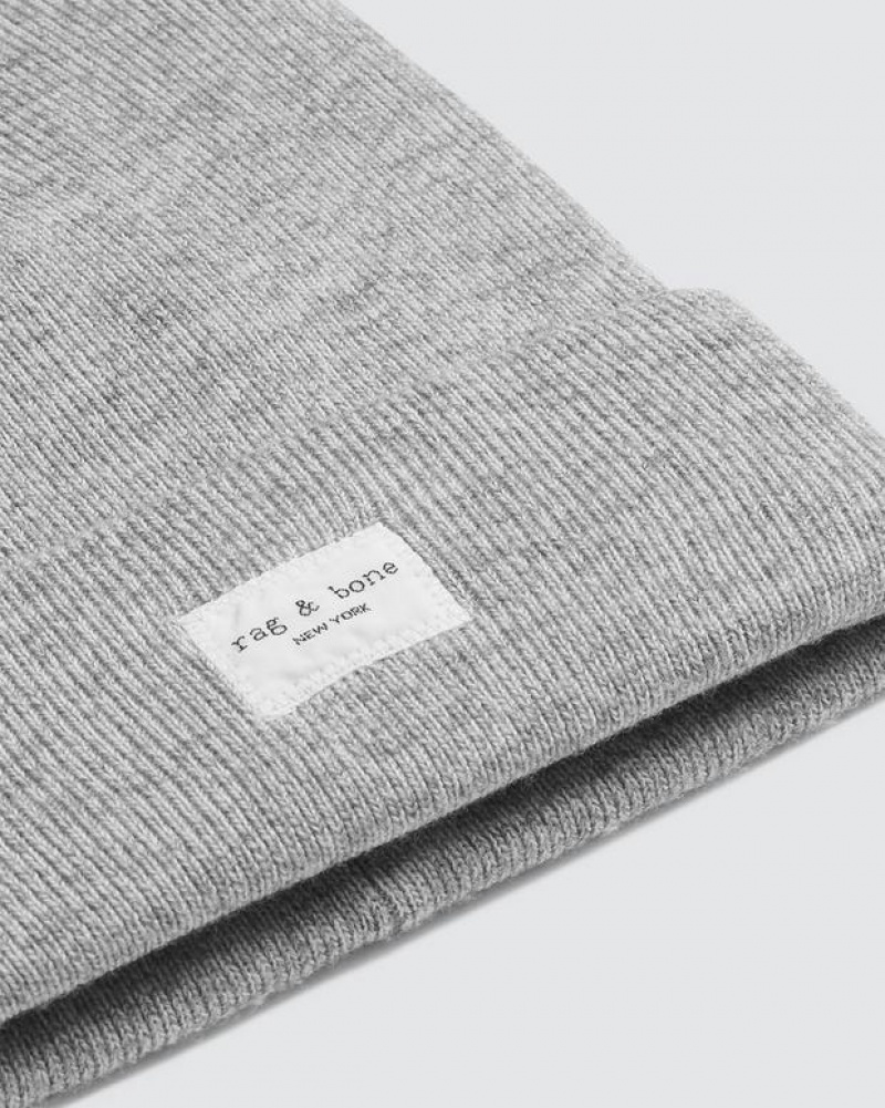 Rag & Bone Addison Beanie Wool Hat Grey | 19046ERMO