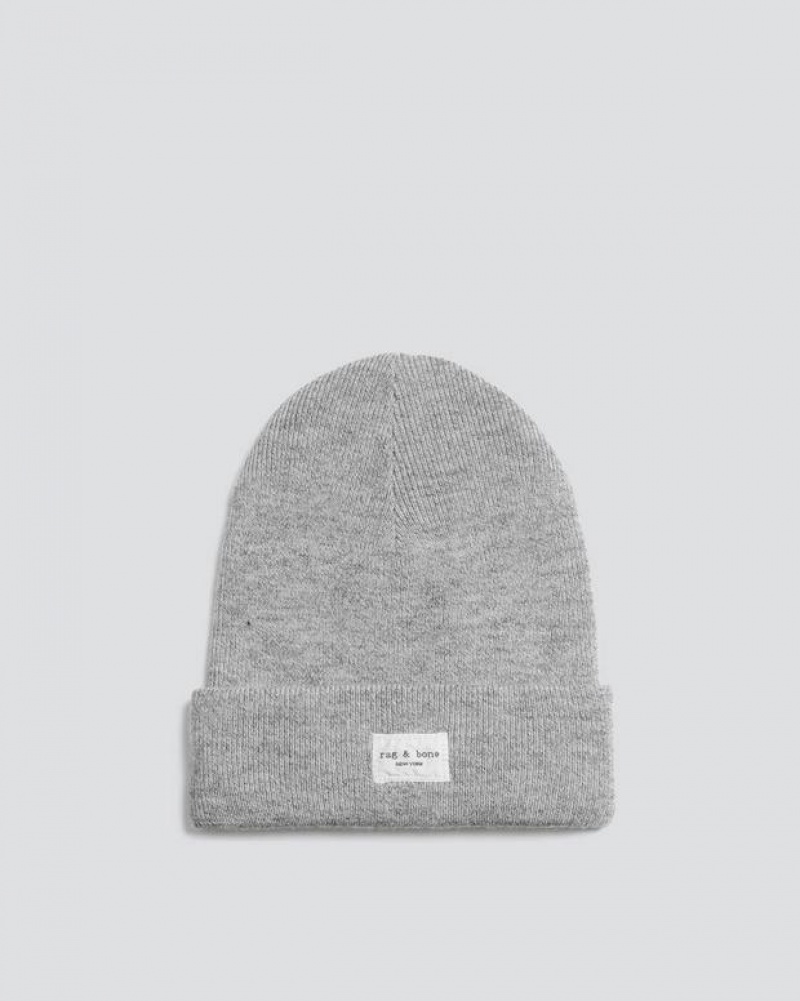 Rag & Bone Addison Beanie Wool Hat Grey | 19046ERMO