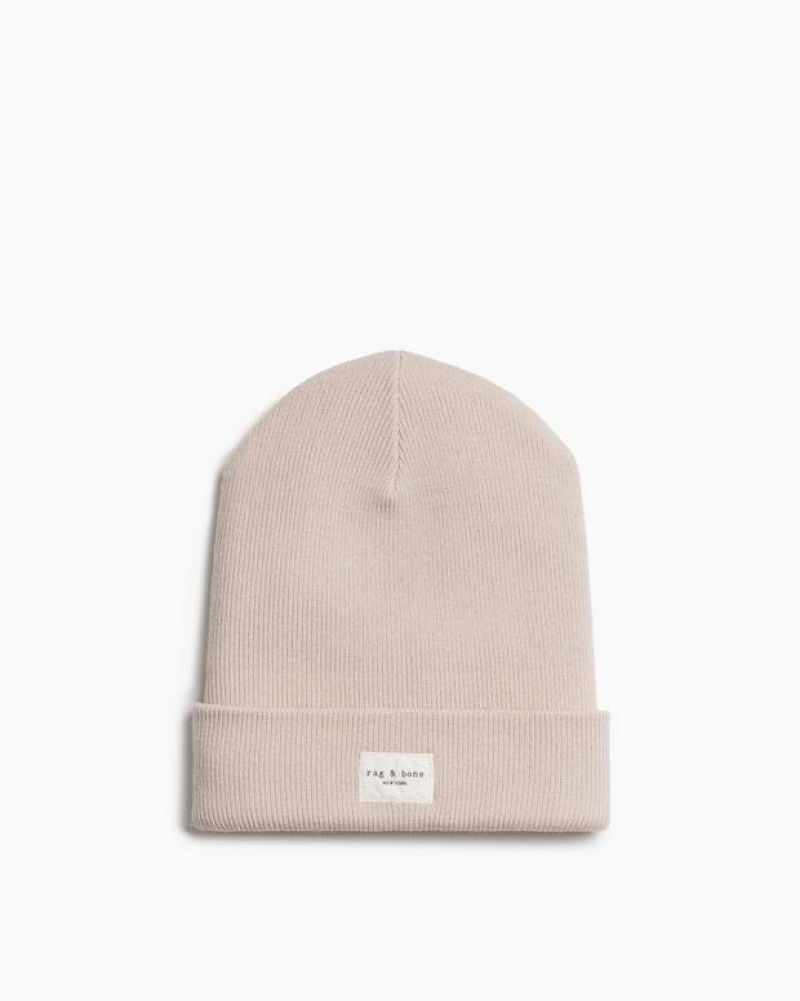 Rag & Bone Addison Beanie Wool Hat Turtledove | 63821UWHR