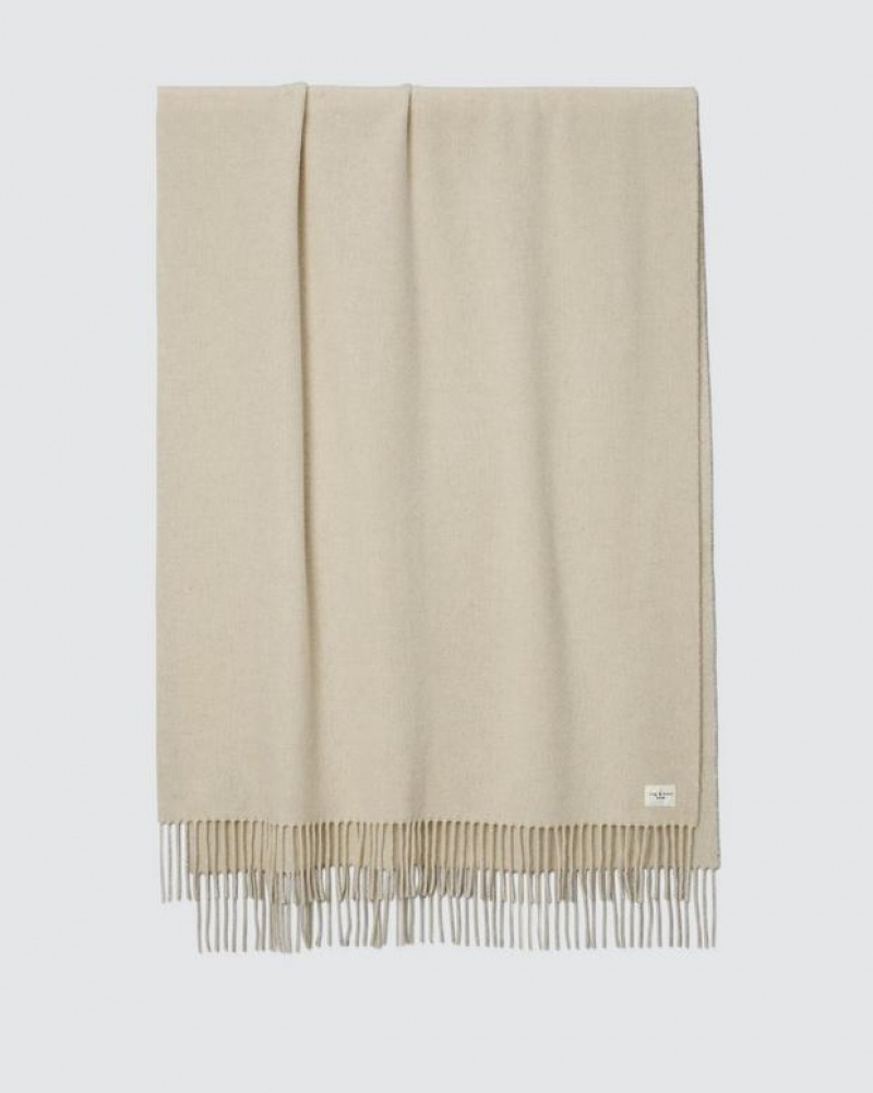 Rag & Bone Addison Recycled Wool Scarf Midweight Scarf Oatmeal | 56190LGJM