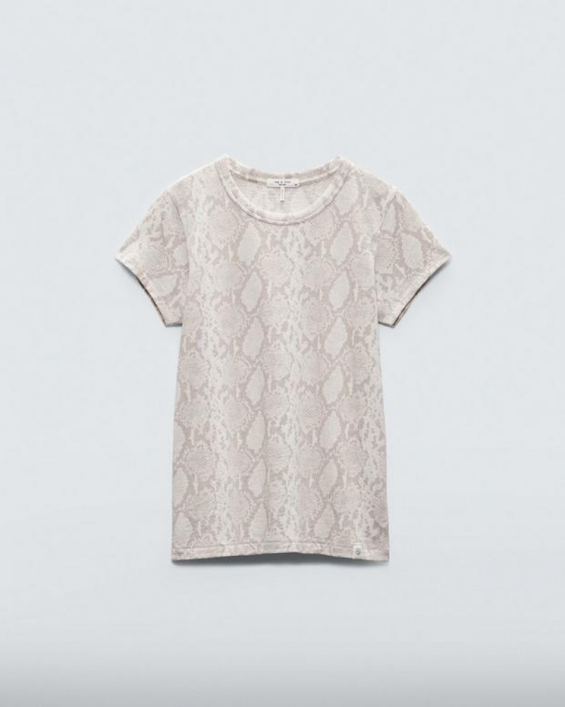 Rag & Bone Allover Snake Tee Cotton T-Shirt Snake Print | 75249YMPG