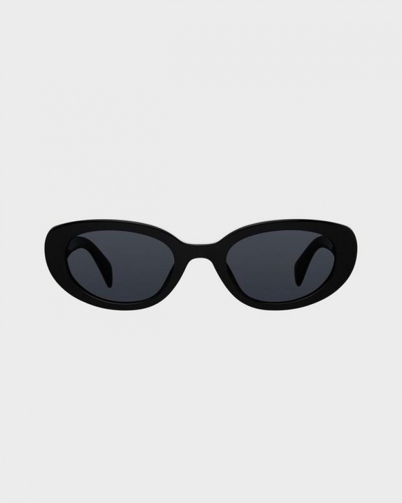 Rag & Bone Ann Oval Sunglasses Black | 94518RQFE