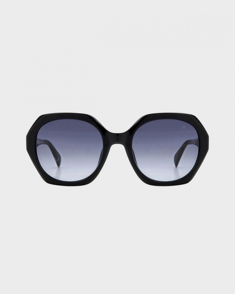 Rag & Bone Annalise Geometric Sunglasses Black | 18204DSRT