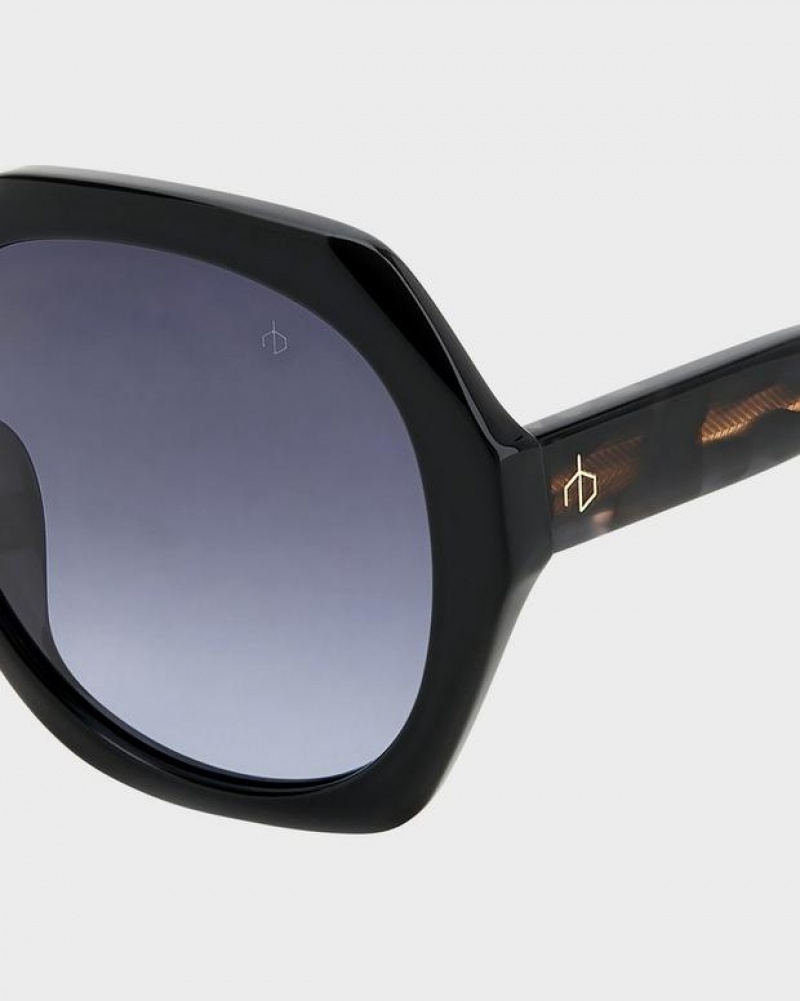 Rag & Bone Annalise Geometric Sunglasses Black | 18204DSRT