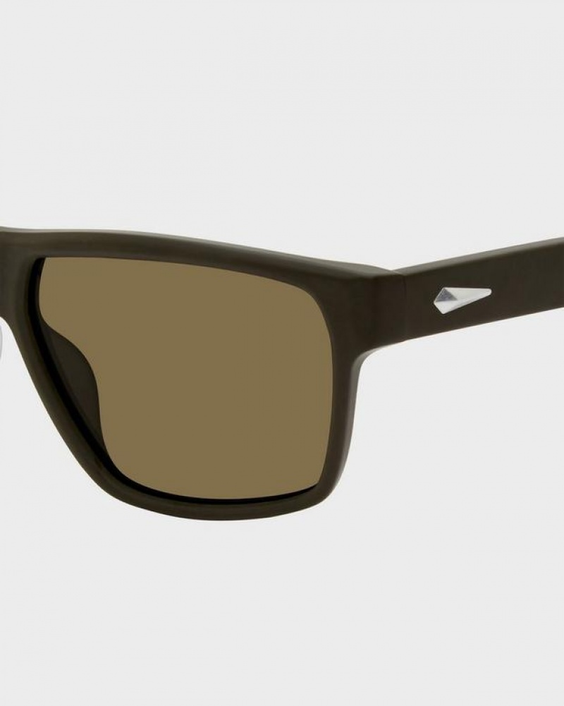 Rag & Bone Aron Rectangular Sunglasses Matte Green | 42057GJWQ