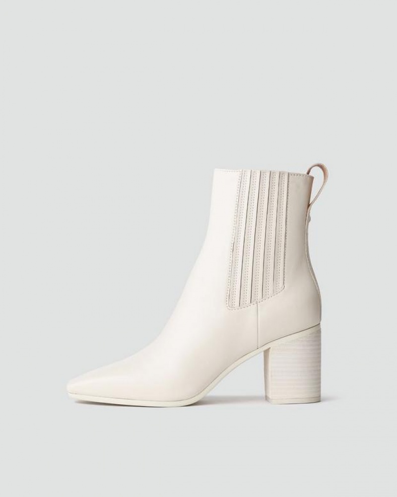 Rag & Bone Astra Chelsea Boot - Leather Chelsea Ankle Boot Antique White | 84936BIJP